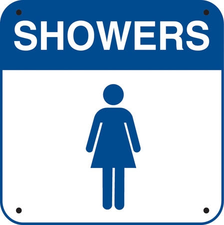 Aluminum Sign- "Showers" Women Symbol