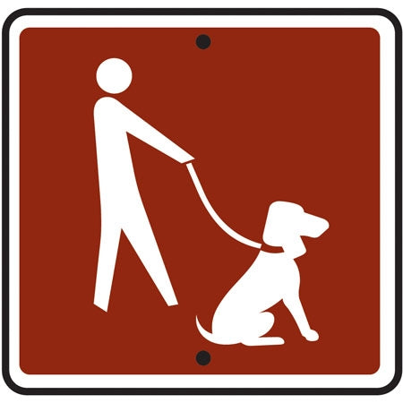 (Dog On Leash) Symbol- 12"w x 12"h Reflective Camp Sign