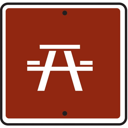 (Picnic Area) Symbol- 12"w x 12"h Reflective Camp Sign