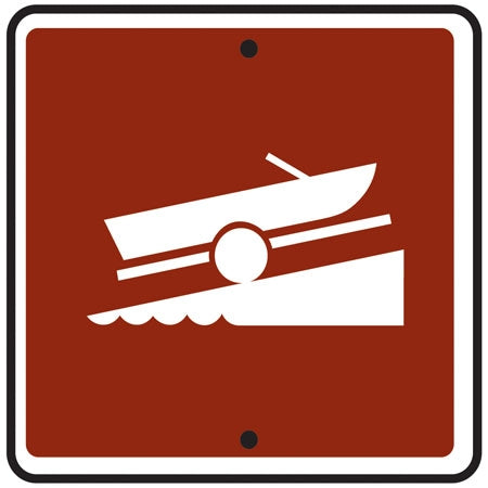 (Boat Launch) Symbol- 12"w x 12"h Reflective Camp Sign