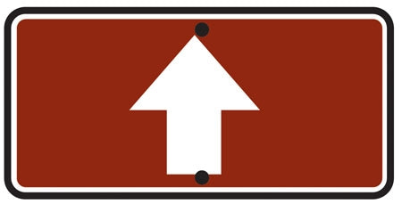 Reversible Up/Down Arrow- 12"w x 6"h Reflective Sign