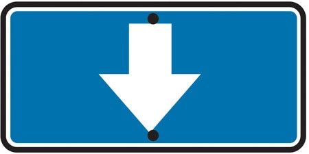 Blue Reversible Arrow Up/Down- 12"w x 6"h Reflective Aluminum Sign