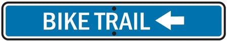 Bike Trail (Left Arrow)- 24"w x 6"h Reflective Aluminum Sign