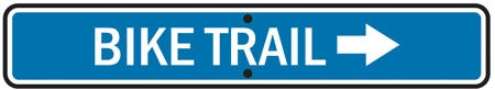 Bike Trail (Right Arrow)- 24"w x 6"h Reflective Aluminum Sign