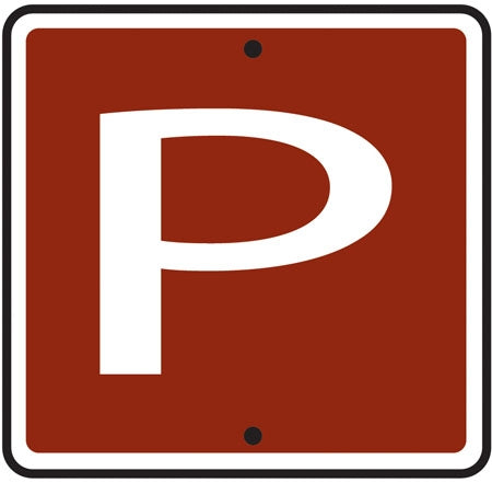 (Parking) Symbol- 12"w x 12"h Reflective Camp Sign