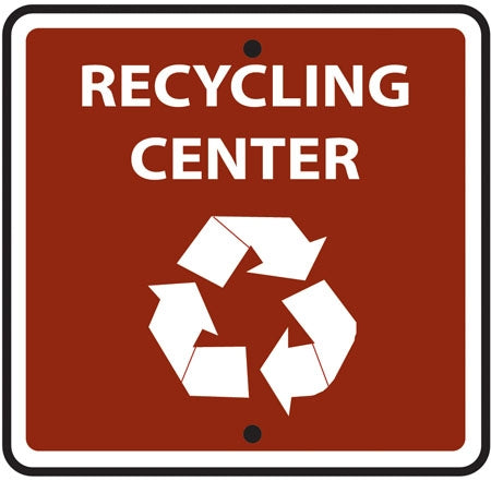 Recycling Center (Symbol)- 12"w x 12"h Reflective Camp Sign