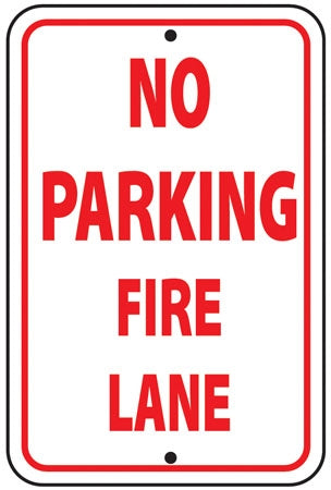 Reflective Aluminum Sign "No Parking Fire Lane"