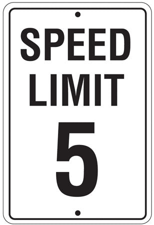 18"w x 24"h Aluminum Sign "Speed Limit 5"