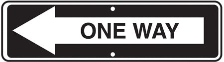 .080 Reflective Aluminum "One Way" Sign with Left Arrow