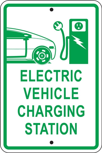 Reflective Aluminum Sign- "Electric Vehicle Charging Station"