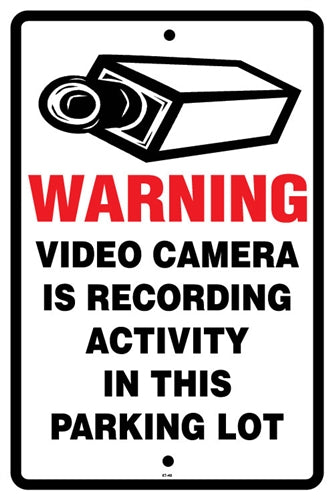 Reflective Aluminum Sign "Warning Video Camera"