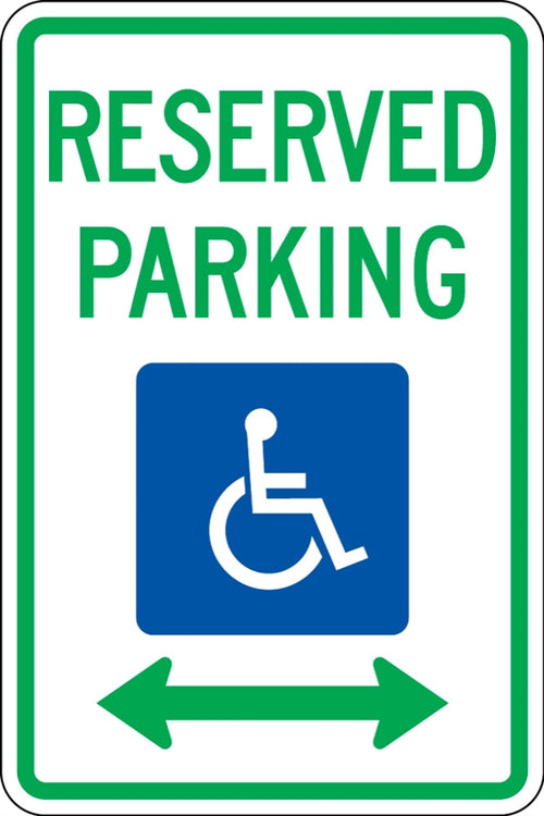 .080 Reflective "RESERVED PARKING (handicap) Arrows"