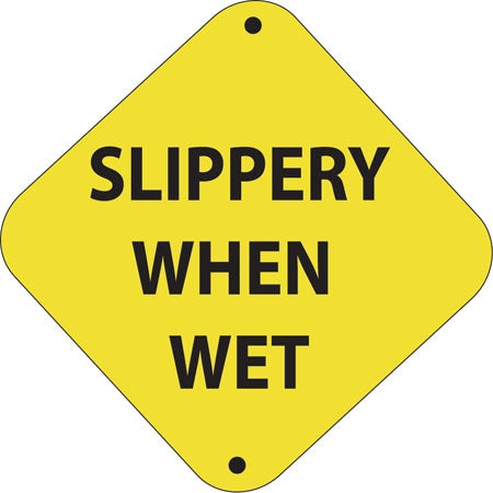 Slippery When Wet- 12"w x 12"h Aluminum Trail Marker