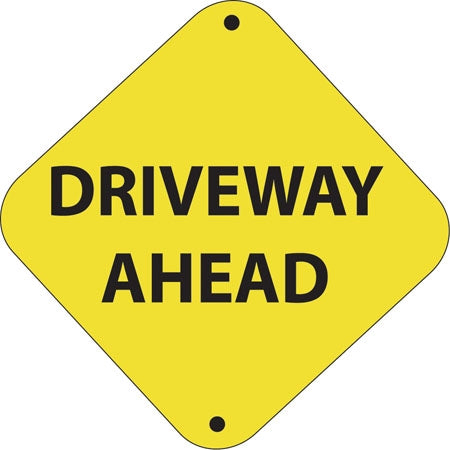 Driveway Ahead- 12"w x 12"h Aluminum Trail Marker