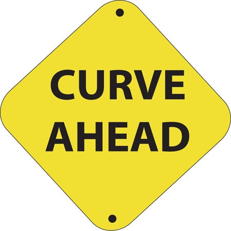 Curve Ahead- 12"w x 12"h Aluminum Trail Marker