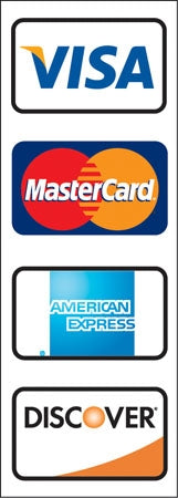 Visa, MasterCard, Discover And American Express Double Sided Decal