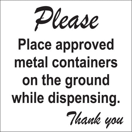 Place Containers On Ground- 6"w x 6"h Decal
