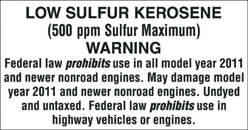 Low Sulfur Kerosene- 5.25"w x 2.75"h Decal