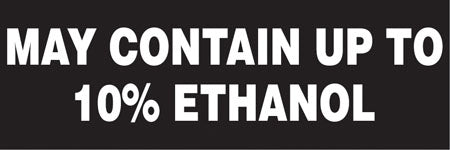 Decal- "May Contain Up To 10% Ethanol"