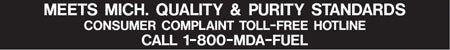 Meets Michigan Quality & Purity Standards- 9"w x 1"h White on Black Decal