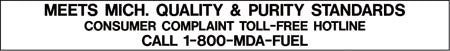 Meets Michigan Quality & Purity Standards- Black on White 9"w x 1"h Decal