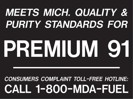 Meets Michigan...Premium 91-  4"w x 3"h White on Black Decal