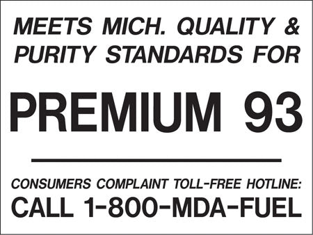 Meets Michigan...Premium 93- 4"w x 3"h Black on White Decal