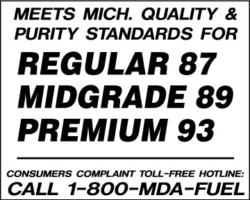 Meets Mich. Quality...3 Product- 4"w x 5"h Decal