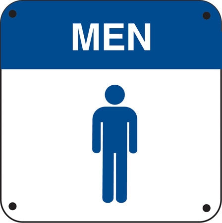 Men's Bathroom Sign- 6"w x 6"h .040 Aluminum