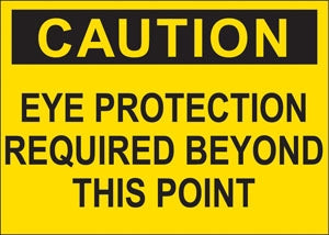 Caution Eye Protection- 10"w x 7"h Decal