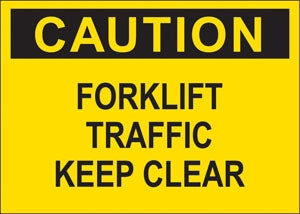 Caution Forklift Traffic- 10"w x 7"h Decal