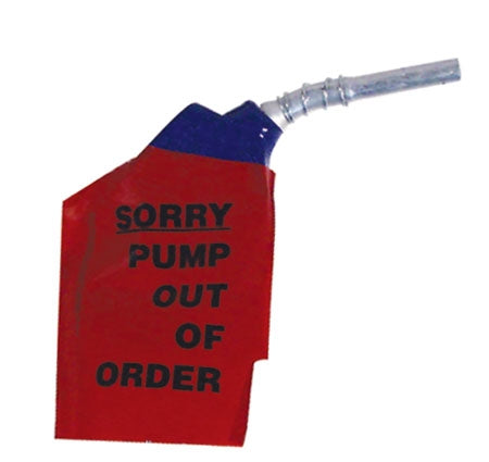 "Sorry Pump Out Of Order"- Red Plastic Nozzle Cover, 6 per Package
