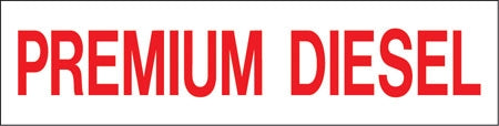 Pump Decal- Red on White, "Premium Diesel"