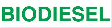 Pump Decal- Green on White, "Biodiesel"