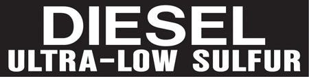 Pump Decal- White on Black, "DIESEL Ultra-Low Sulfur"