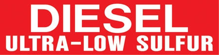 Pump Decal- White on Red, "DIESEL Ultra-Low Sulfur"