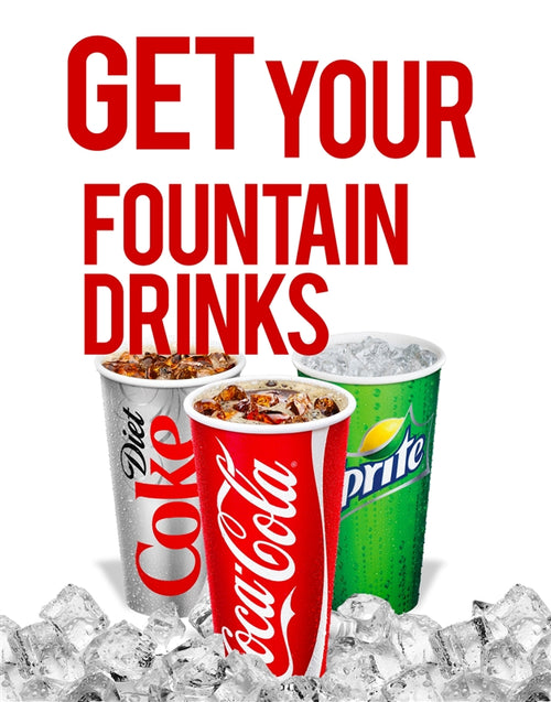 Fountain Drinks- 22"w x 28"h Styrene Insert