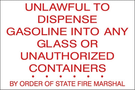 Decal- "Unlawful To Dispense"