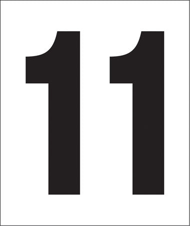 pump decal black on white number 11