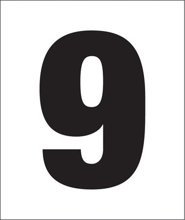 Pump Decal Black On White Number 9