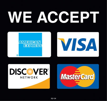 We Accept Credit Cards- 9.375