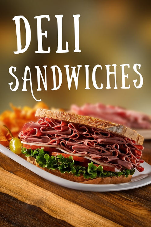 "DELI SANDWICHES" 7.5 mil Heavy Duty Reusable Static Cling Sign