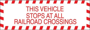 Vehicle Stops At All... 27"w x 9"h Truck Decal