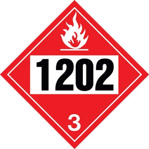 10.75" Square Truck Placard "1202" Diesel Class 3