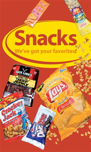 Snacks- 12" x 20" Vertical Pump Topper