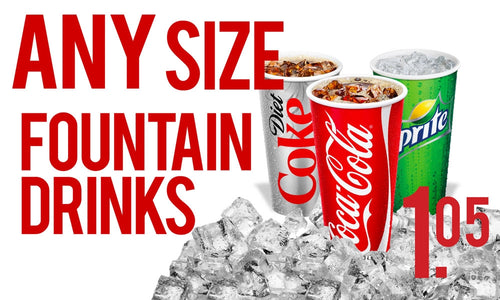 Any Size Fountain Drinks- 12" x 20" Pump Topper Insert
