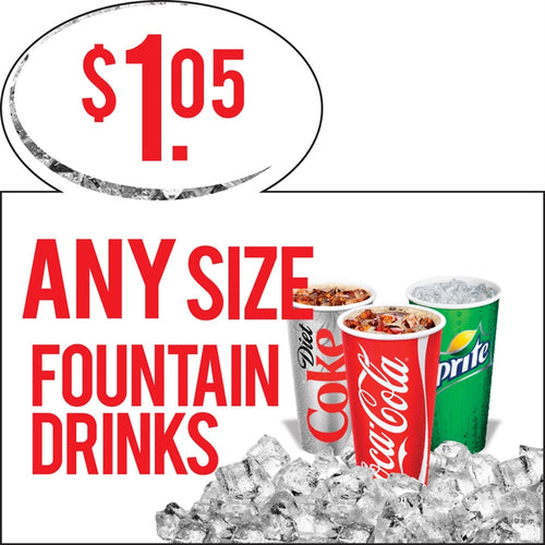 Fountain Drinks!- 20"w x 20"h Price Burst Insert