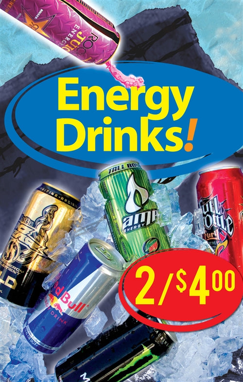 Energy Drinks!- 28" x 44" .020 Styrene Insert