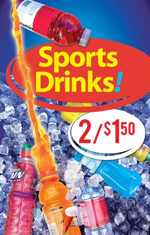 Sports Drinks!- 28" x 44" .020 Styrene Price Insert