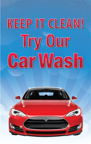 Keep It Clean. Try Our Car Wash- 28" x 44" .020 Styrene Insert